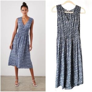 Rails Izzy Ice Chrysanthemum Floral Print Sleeveless Midi Dress Sundress XS